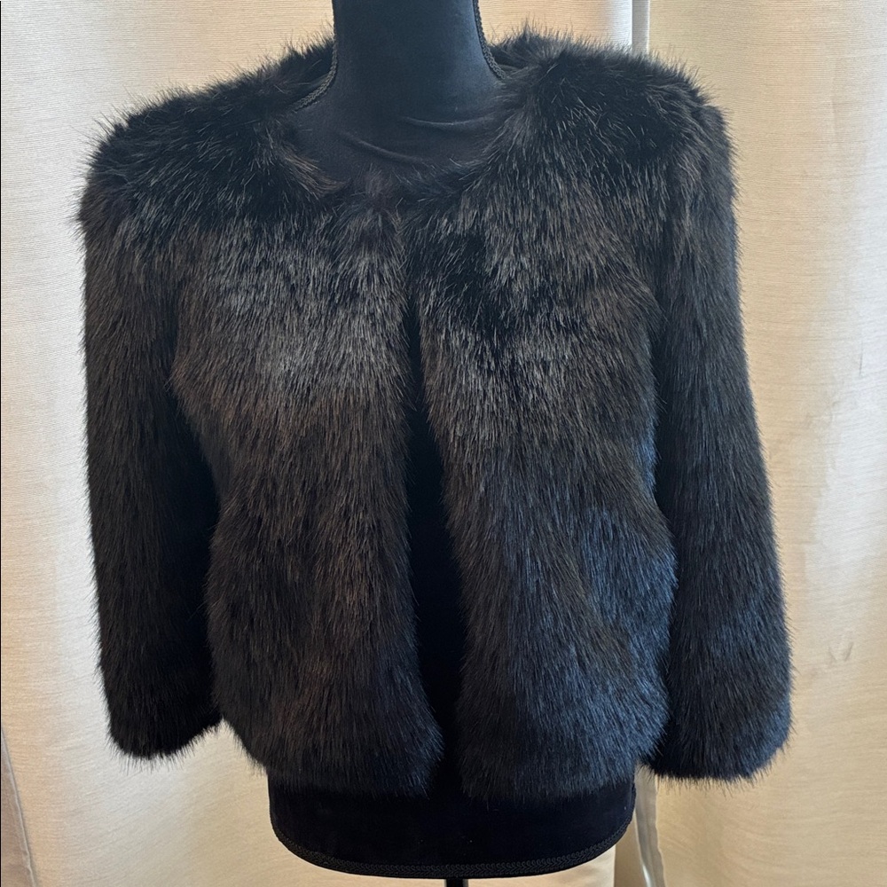 Banana Republic faux fur jacket in black